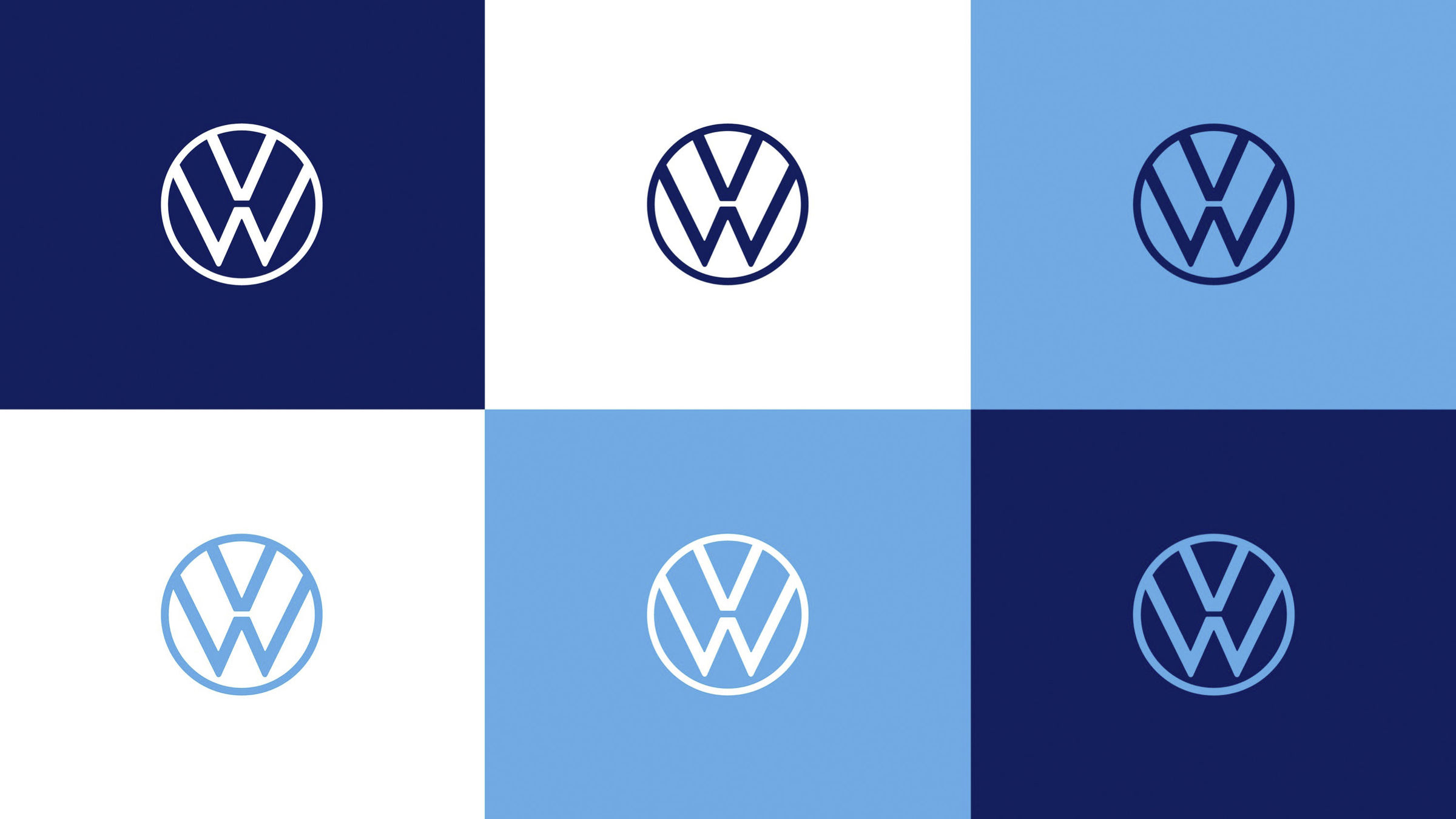 nuovo logo volkswagen vari colori